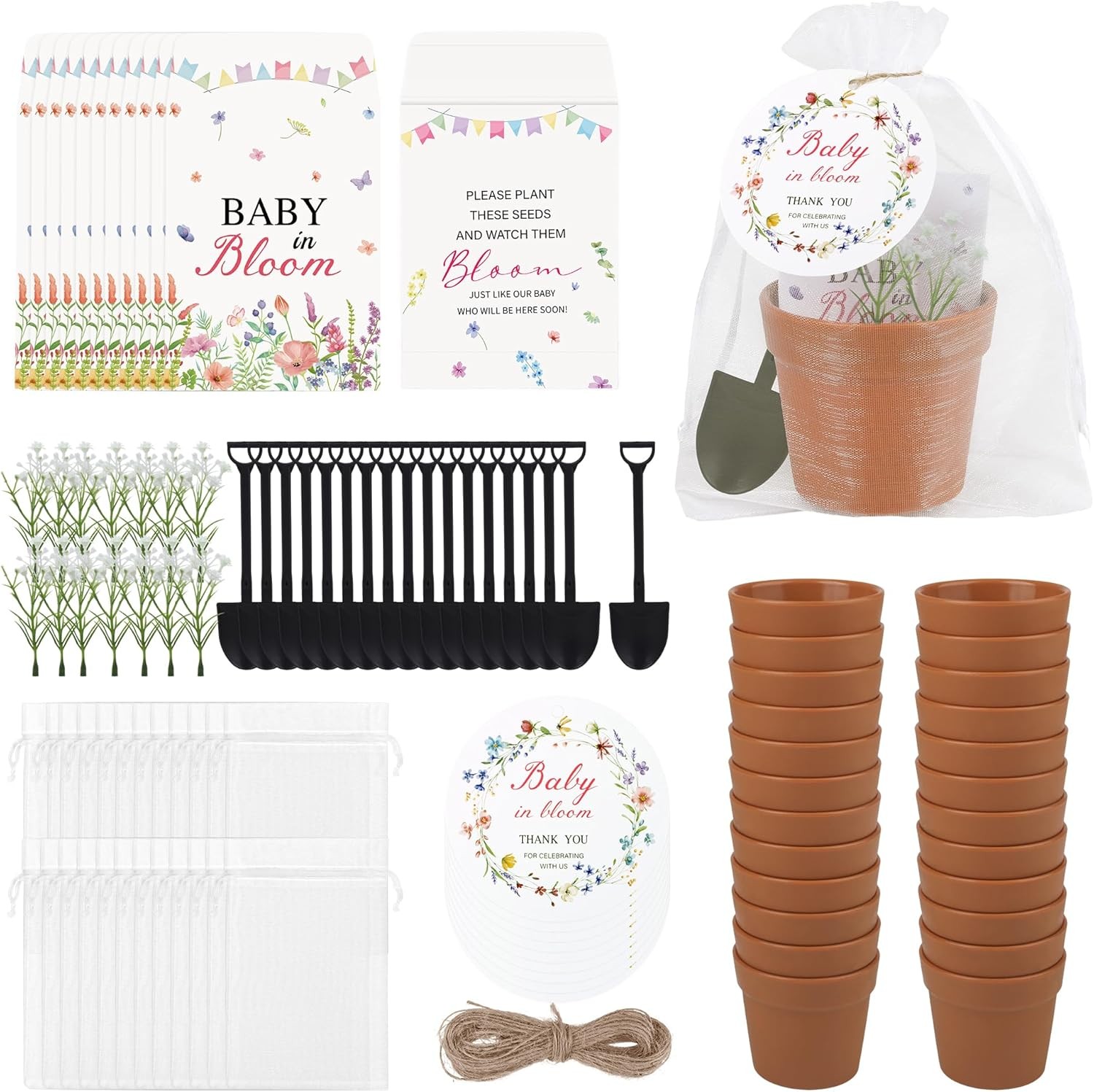 Aneco 48 Sets Baby Shower Seed Packet Favors Without Seeds