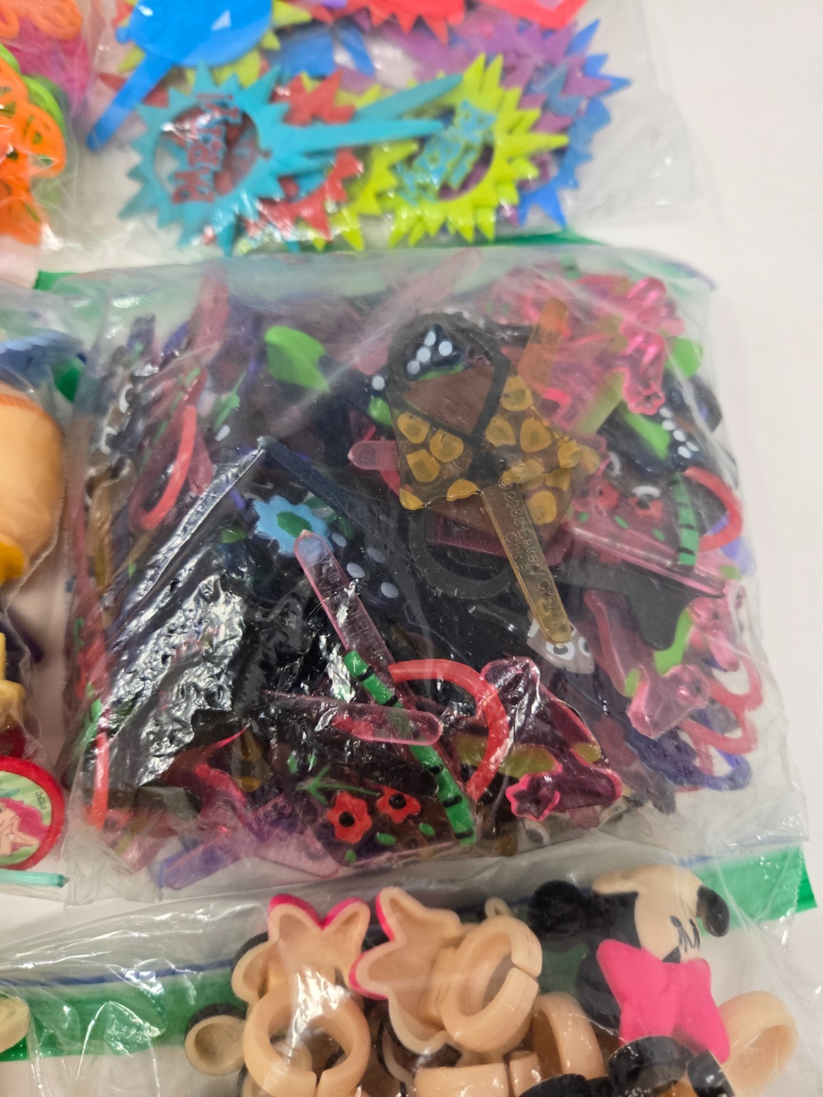 HUGE Vintage LOT of Cake Cupcake Picks Toppers Party Favors Rings Disney LOOK