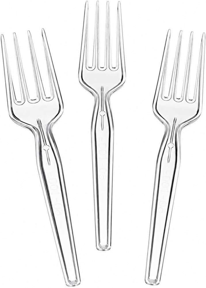 Clear Plastic Forks, 200 Count – Heavyweight Disposable Forks, BPA-Bulk Plastic