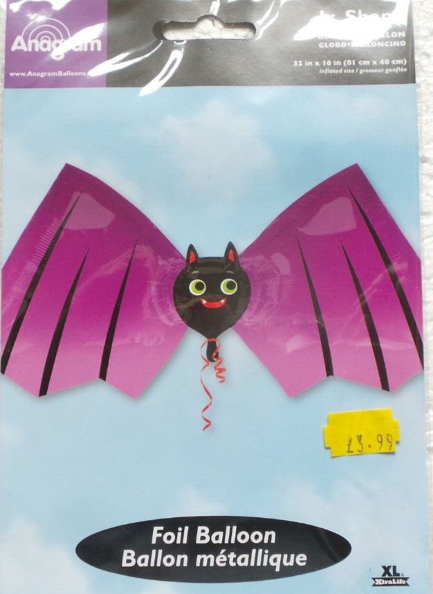 Anagram Helium Foil Balloon 32″ x 16″ Halloween Cute Purple Bat
