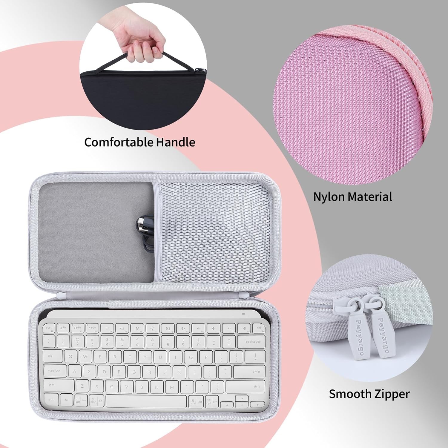 Case Compatible with Logitech MX Keys Mini Minimalist Illuminated Compa