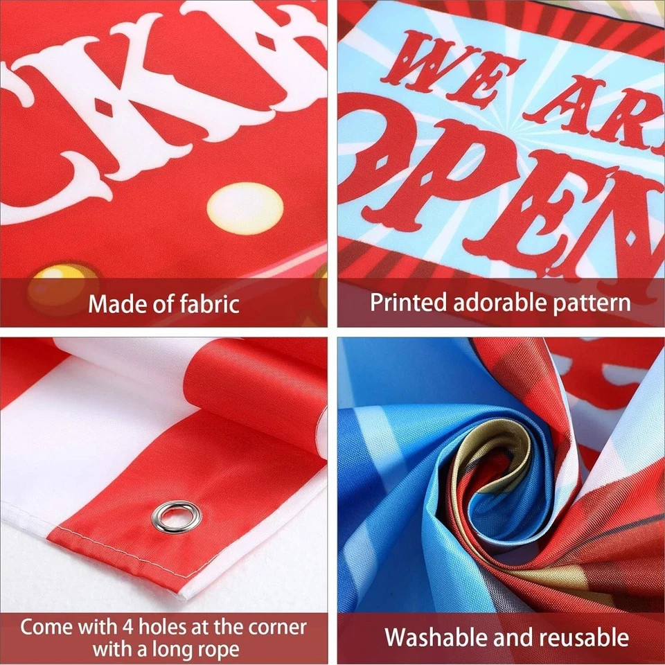 Carnival Circus Party Decorations Photo Door Banner Ticket Booth Polyester Birth