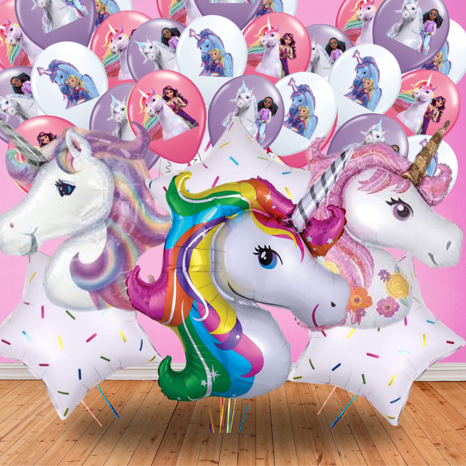 UNICORN ACADEMY PARTY SUPPLIES BIRTHDAY DECORATION BALLOON TABLEWARE SWIRL