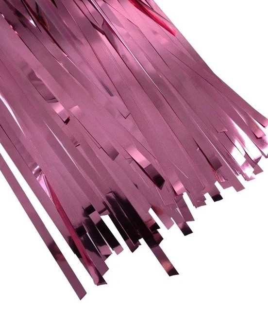 Rose Gold Metallic Fringe Curtain Backdrop, 1m x 2m, Party Decorations