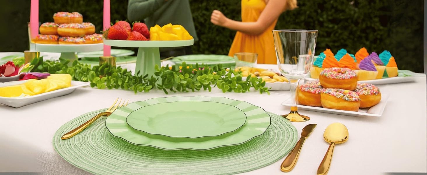 Efavormart 11″ Dinner Plates – Set of 10 Plastic White Round Disposable Plates
