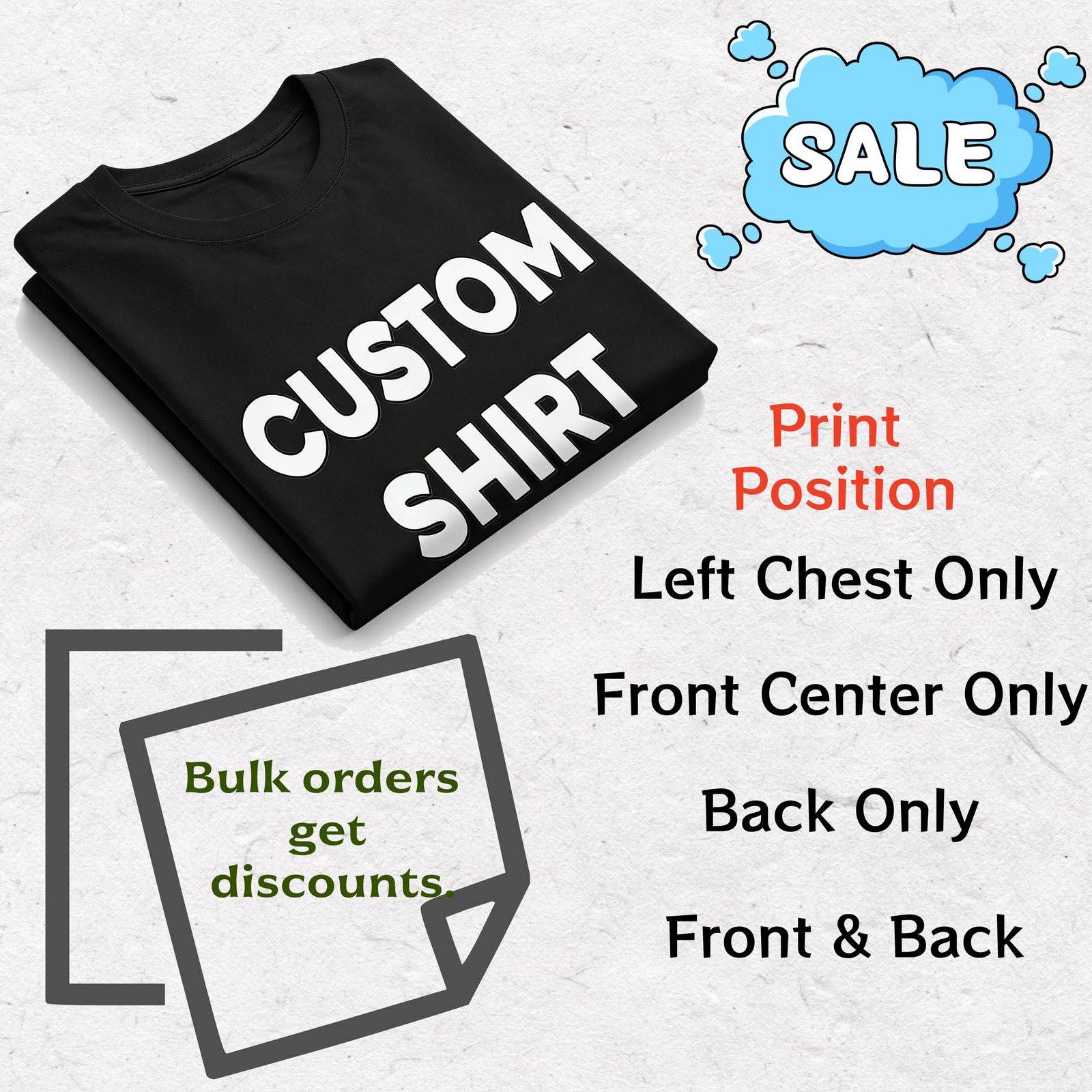 Custom Personalized Photo Text Logo Cotton Tee Family Reunion Team Matching Gift