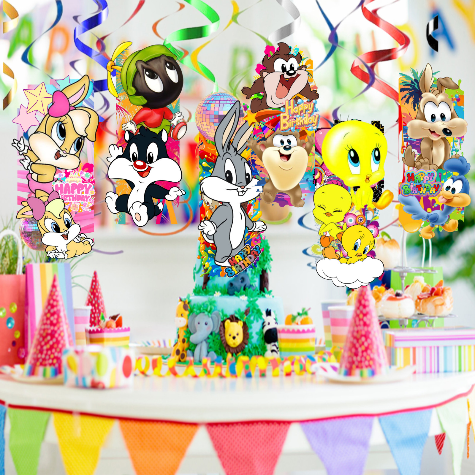 baby Looney tunes toons birthday party supplies favor centerpiece decoration