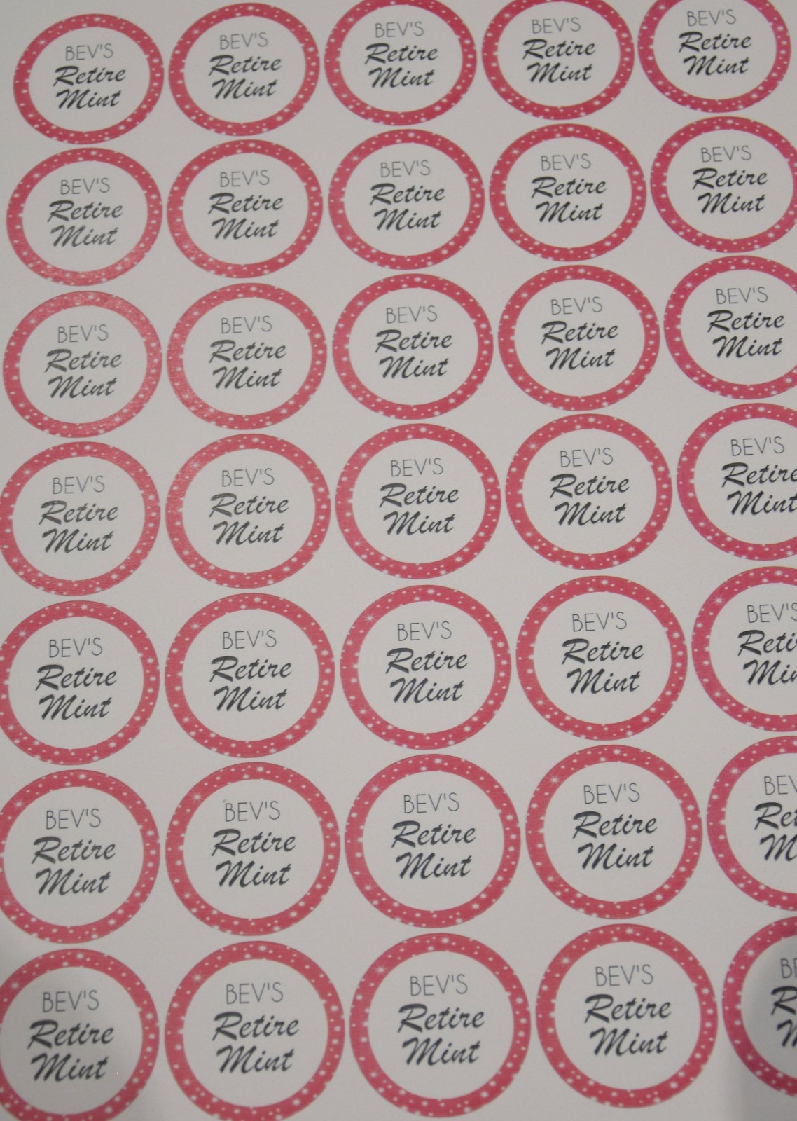 Sheet of Personalised Any Occasion Stickers Sweet Cones Party Gloss Matte