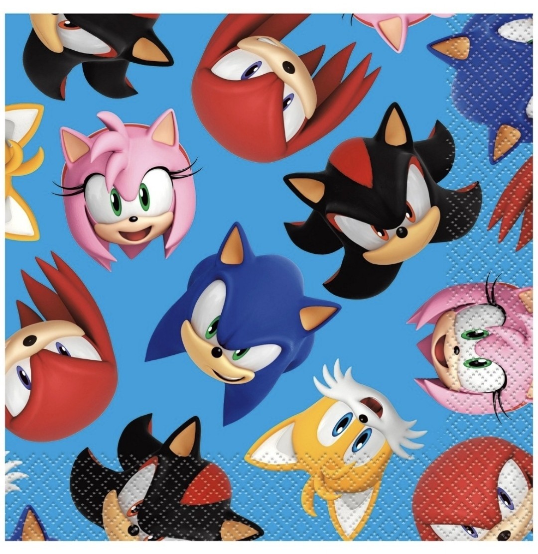 Sonic the Hedgehog 16ct Paper PartyLunch Napkins Knuckles Shadow Amy Rose Tails