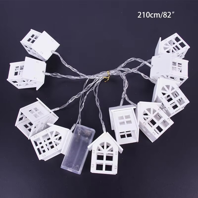 2M LED Christmas Fairy Lights Wooden House Garland Battery Operated HolidayDecor