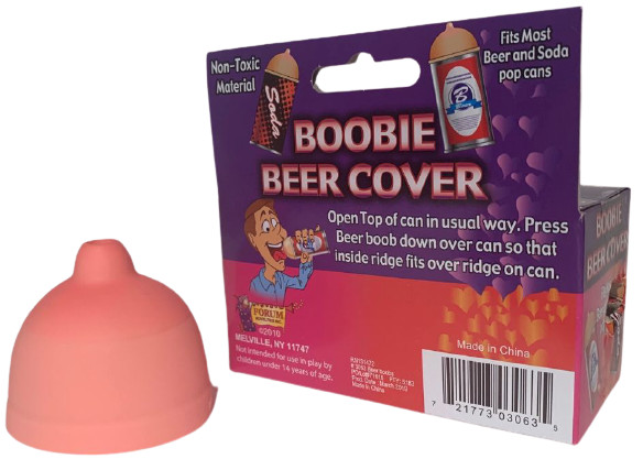 Funny BOOBIE BEER COVER Soda Can Top Rubber Nipple Joke Boob Bachelor Party Gag