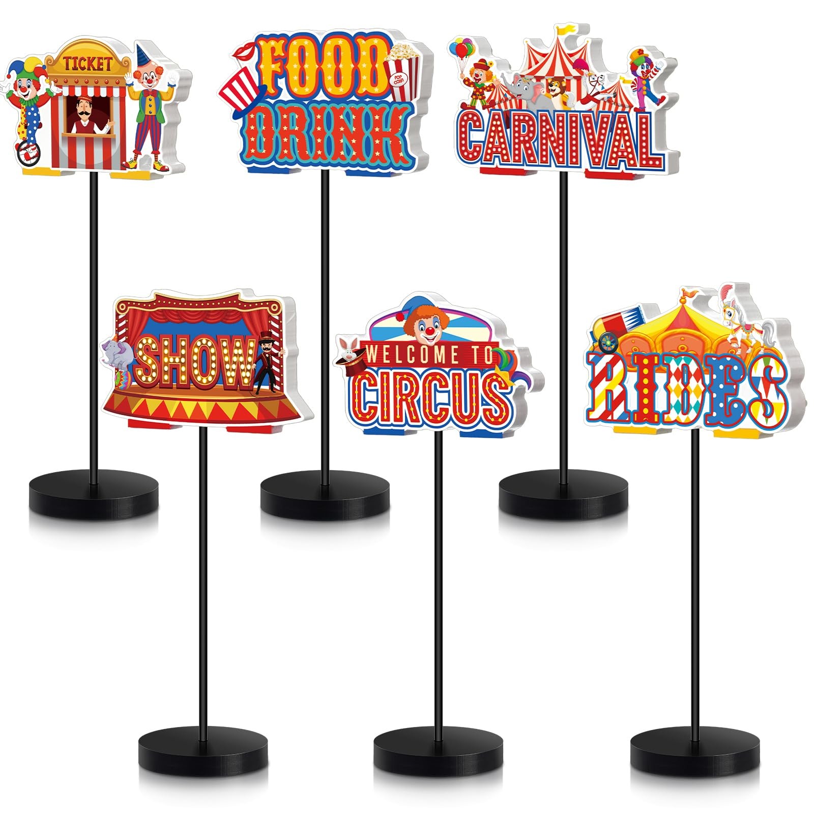 6 Pcs Carnival Party Decor Carnival Circus Decoration for Table Centerpieces …