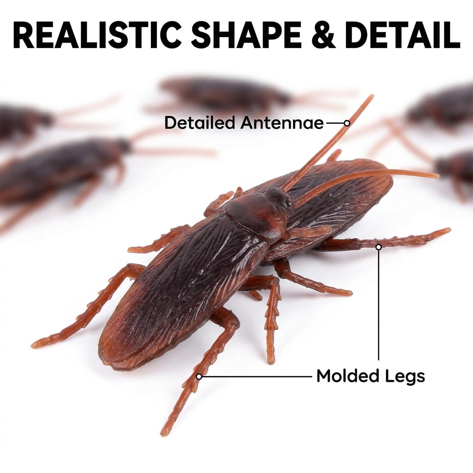 150PCS Realistic Fake Cockroaches Prank Gag Gifts for Halloween Party