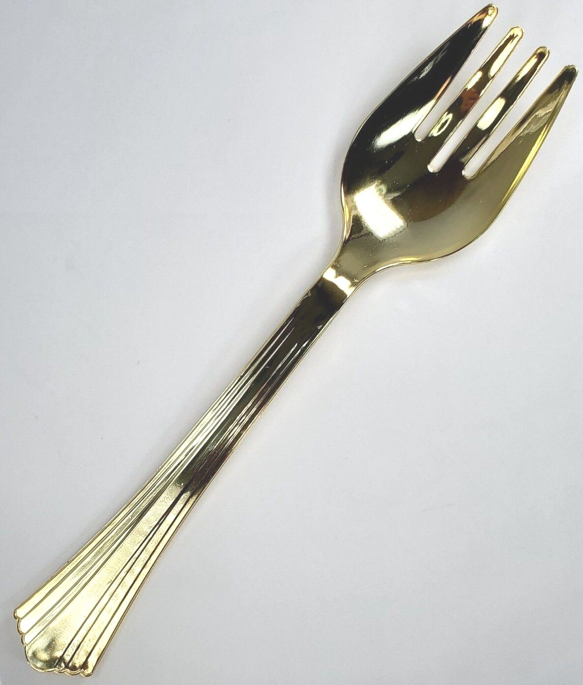 8 Pack – Decorline #7224 Heavyweight Plastic Gold Serving Fork 10″