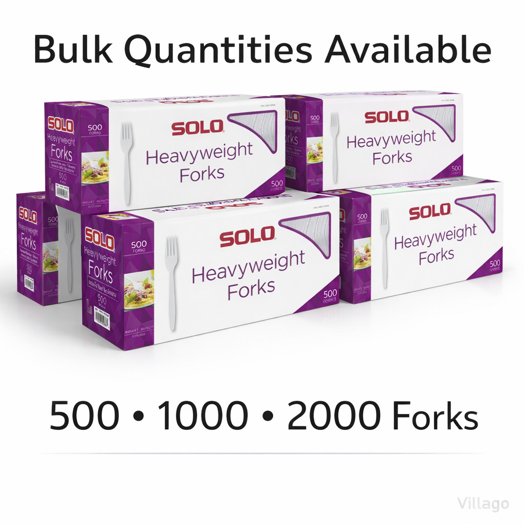 Solo Heavyweight Plastic Forks White Banquet Quality Strong Premium 500 1000 200