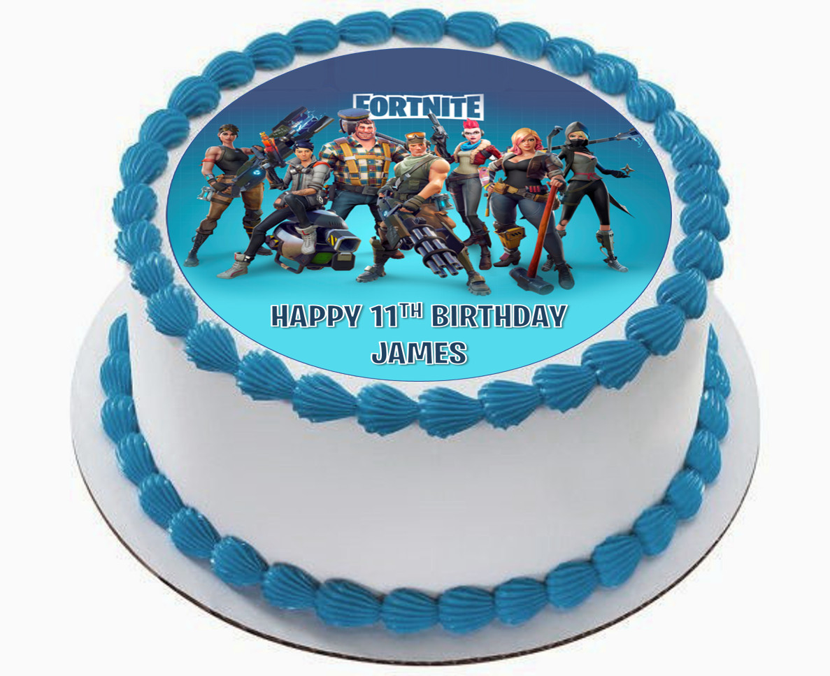 Fortnite Edible Wafer Circle 7.5″ Cake Topper Birthday Image Decoration #1