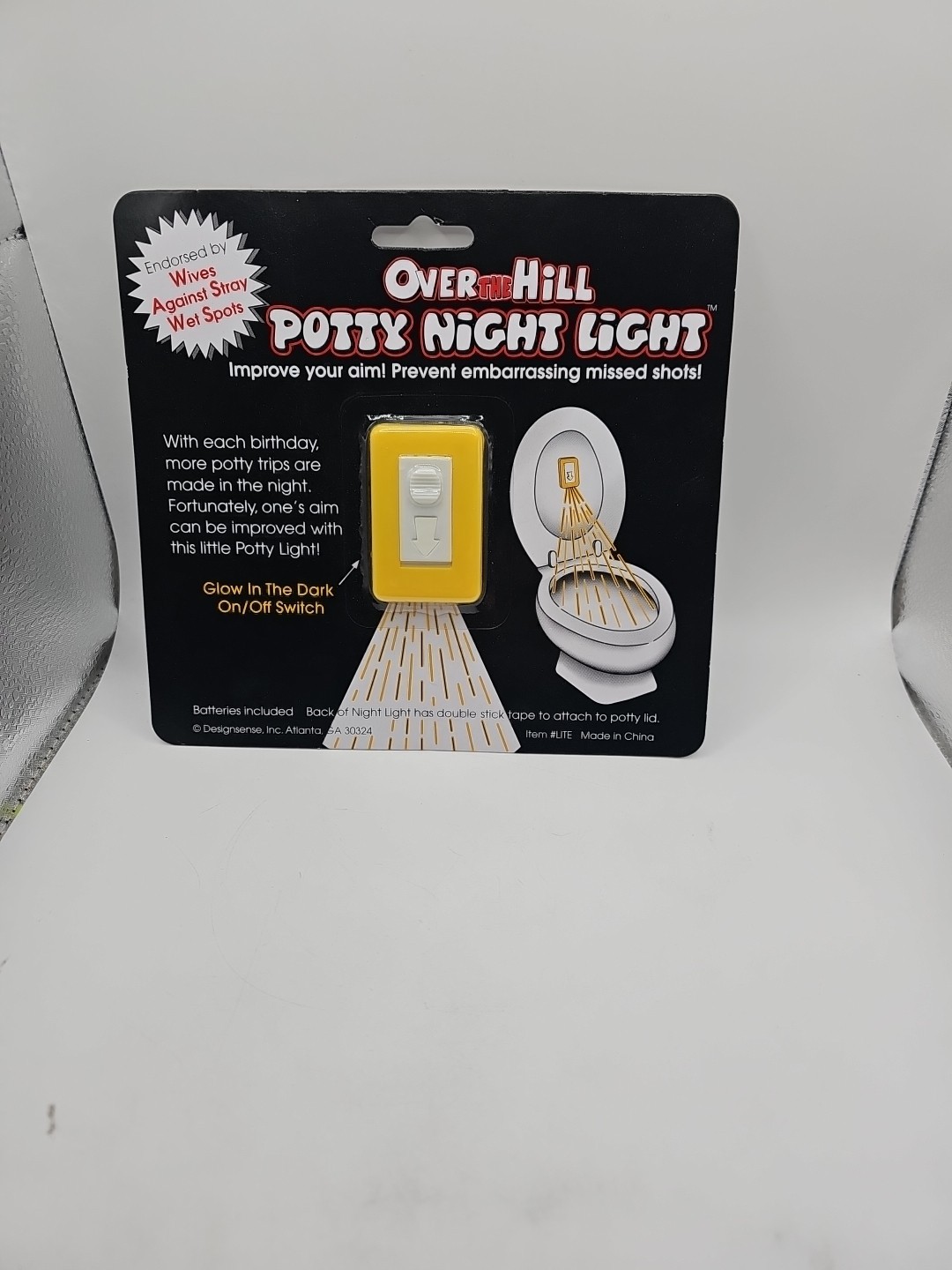 Night Light for Potty Seat Over The Hill New Gag Gift Toilet Bathroom Humor