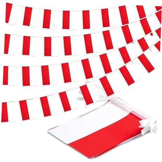 Poland String Flag Pennant Banner, Small Mini Polish Flags Bunting Banner,