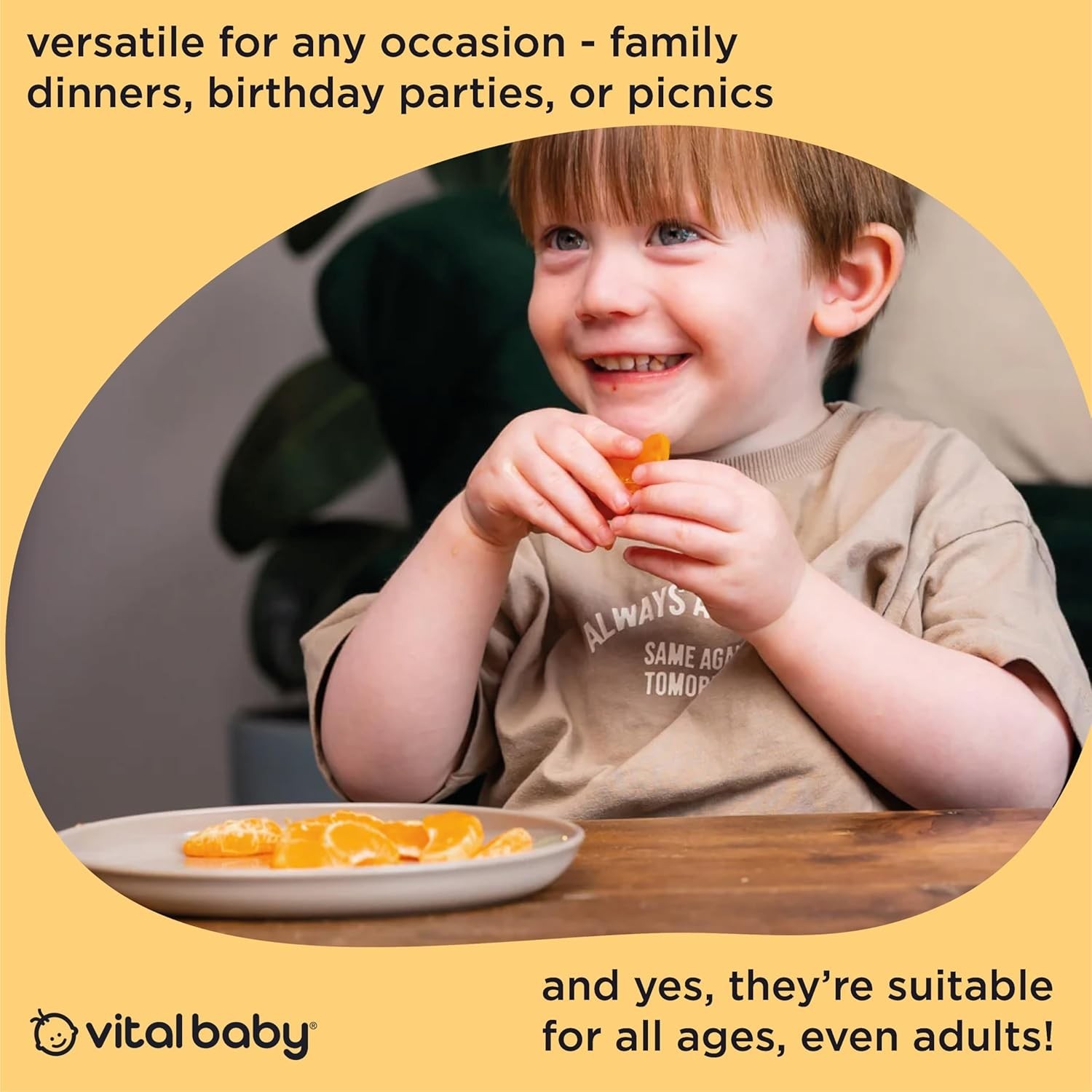 Scooped Side Dinner Plates for Easy Self-Feeding – BPA Free & 5 Pack