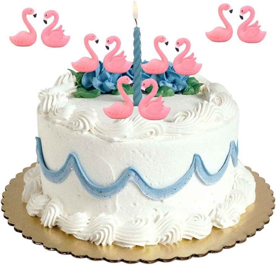 10 Pcs Mini Flamingo Cupcake Toppers – Perfect for Easter & Bridal Events