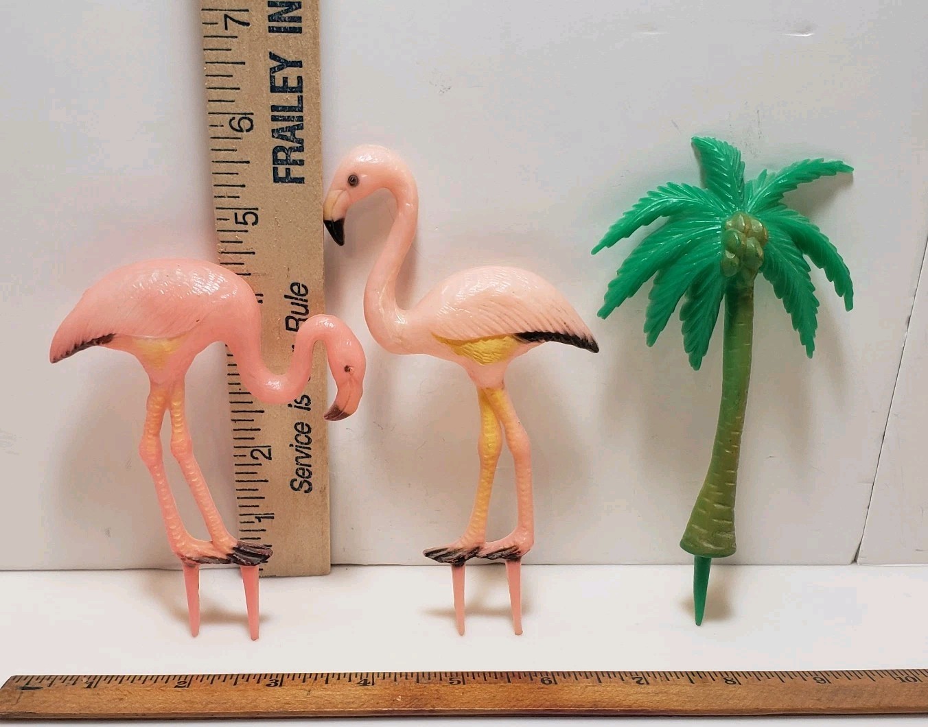 Pink Flamingos Palm Tree Cake Toppers Lot Flower Pot Plant Decorations Vintage