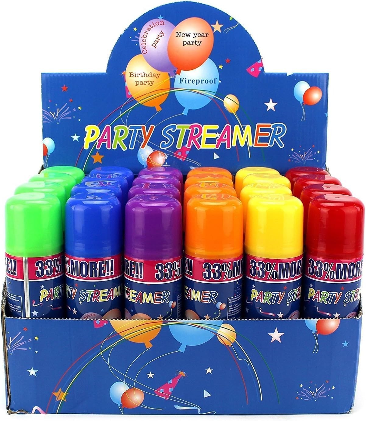 6 Pack Party Streamer Spray String in a Can – 3 oz Each – Fun Party Favors & …