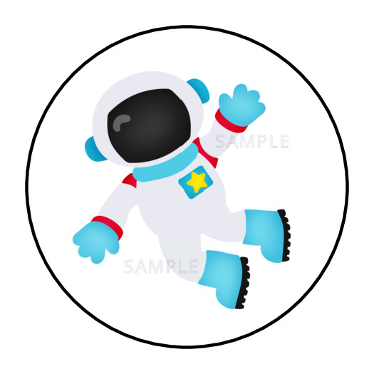 Space Astronaut stickers labels tags envelope seals party favors