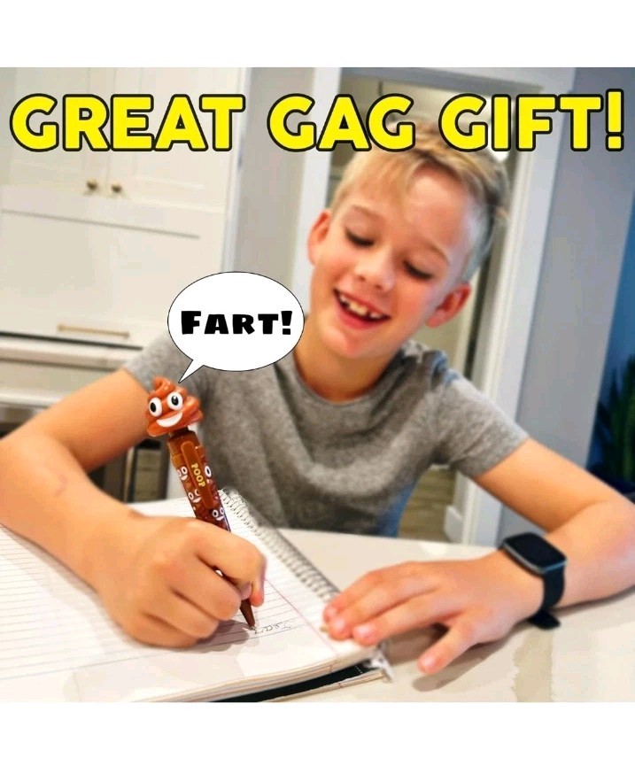 Farting Poop Pen – 7 Funny Sounds – Funny Poop Gifts, Great Kids Party Supplies,