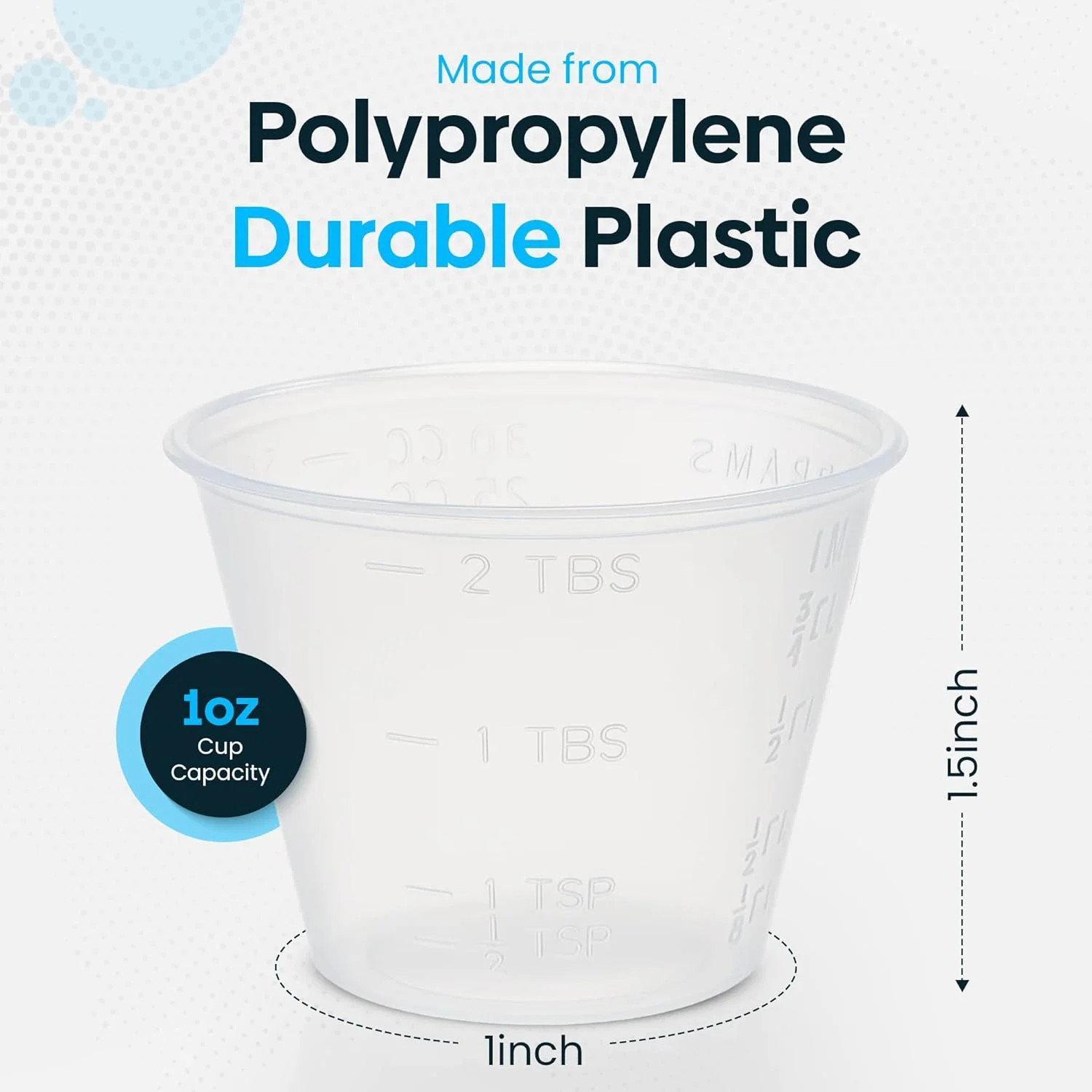 [2000 Count – 1 oz.] Perfect Stix Disposable Graduated Plastic Medicine Cups – F