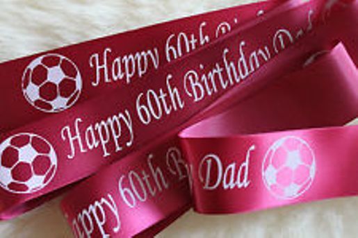 Personalised Cake Ribbon 50mm wide Poly ribbon Any Occasion 1 metre lengths