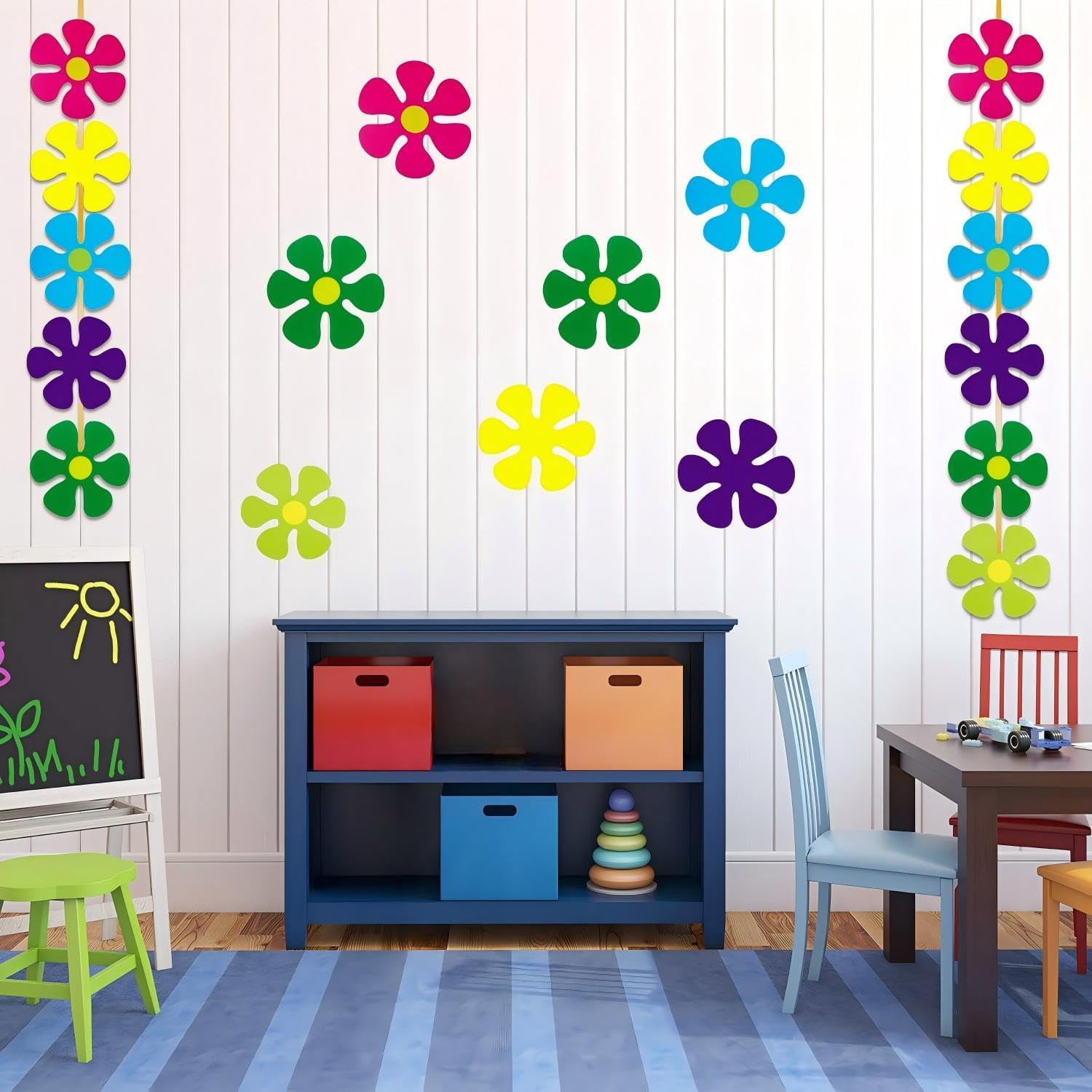 60 Pieces Retro Flower Shaped Cutouts 60S 70S 80S Mini Retro Car Flower Cutouts