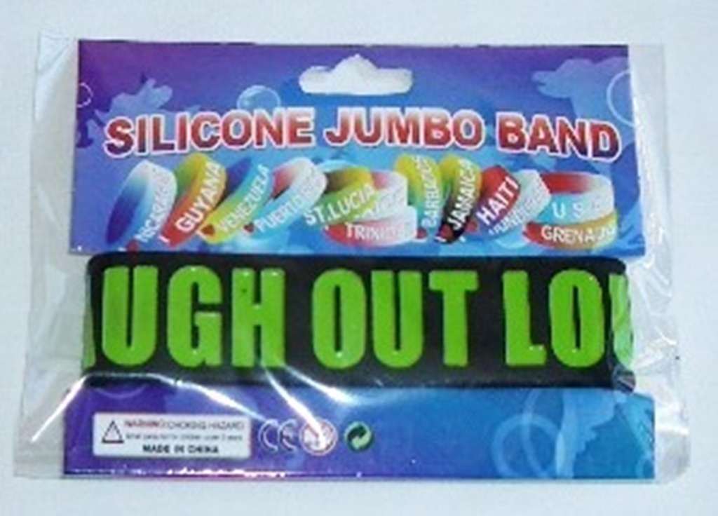 12 Laugh Out Loud Jumbo Silicone Wrist Band Bracelet Party Favor Gift Bag Filler