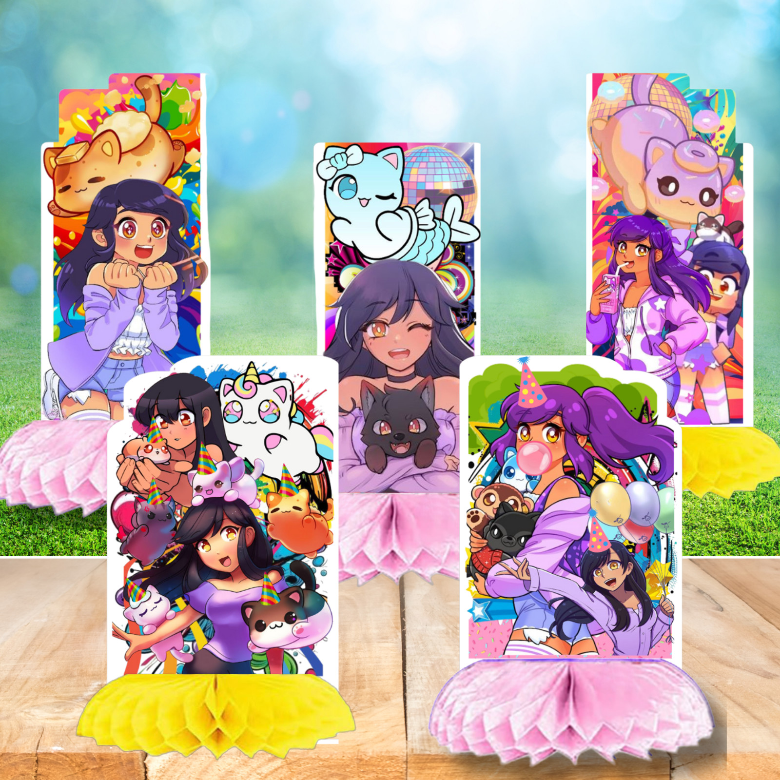 Aphmau TABLEWAR birthday party supplies favor centerpiece decoration event theme