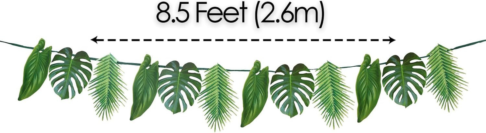 Palm Leaf Garland Tropical Party Decorations 8.5ft Green Jungle Bunting