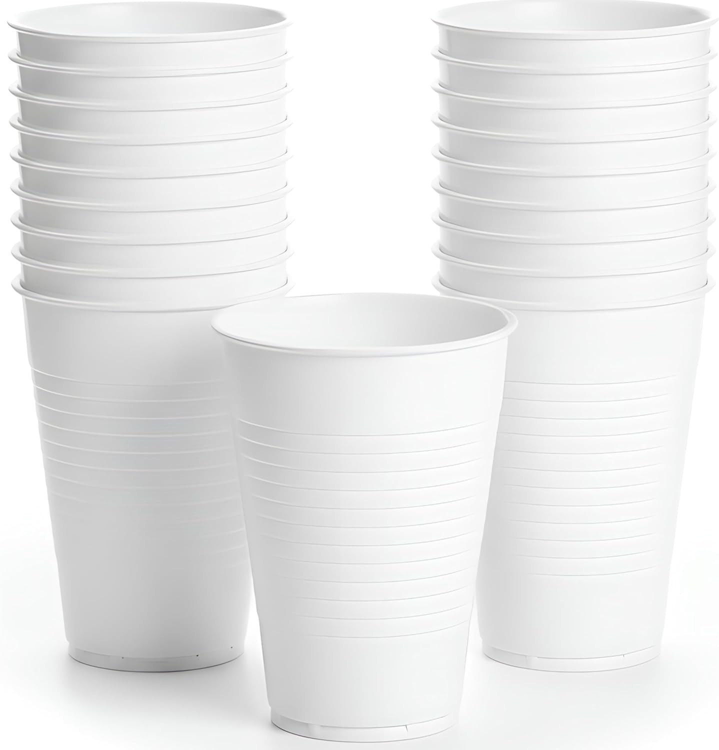 White Solid Color Plastic Party Cup (12 Oz.) 20 Count – Durable & Stylish, for
