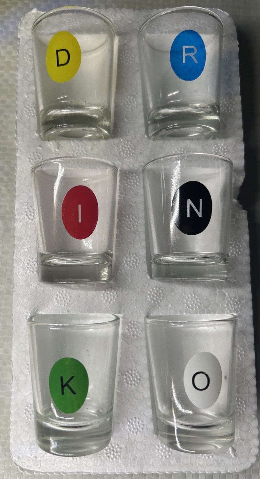 Drinko Party Game w/ 6 Shot Glasses – NEW Unused – Box Damage