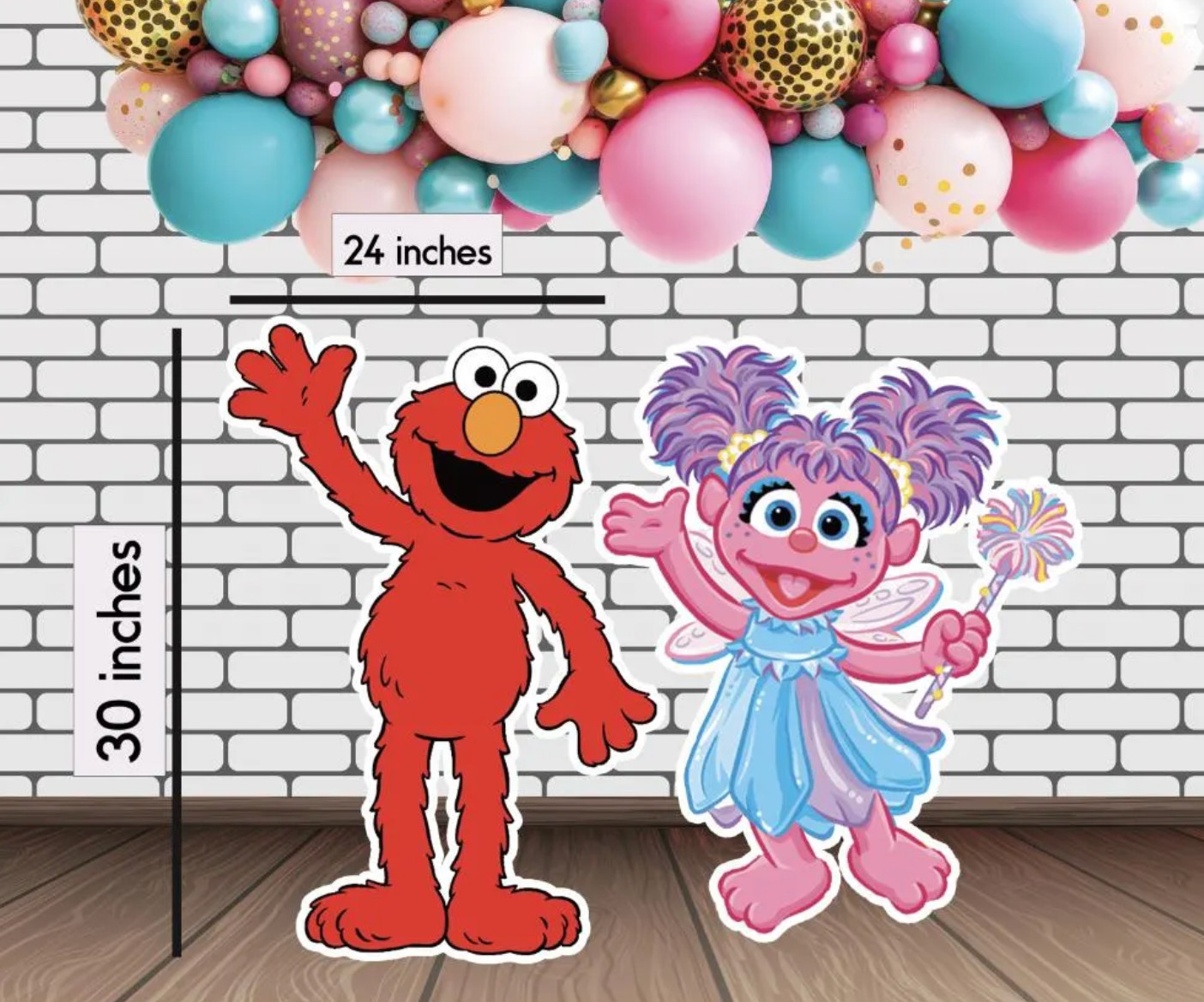 Elmo and friends cutouts, stand include, cardboard material, diferent size