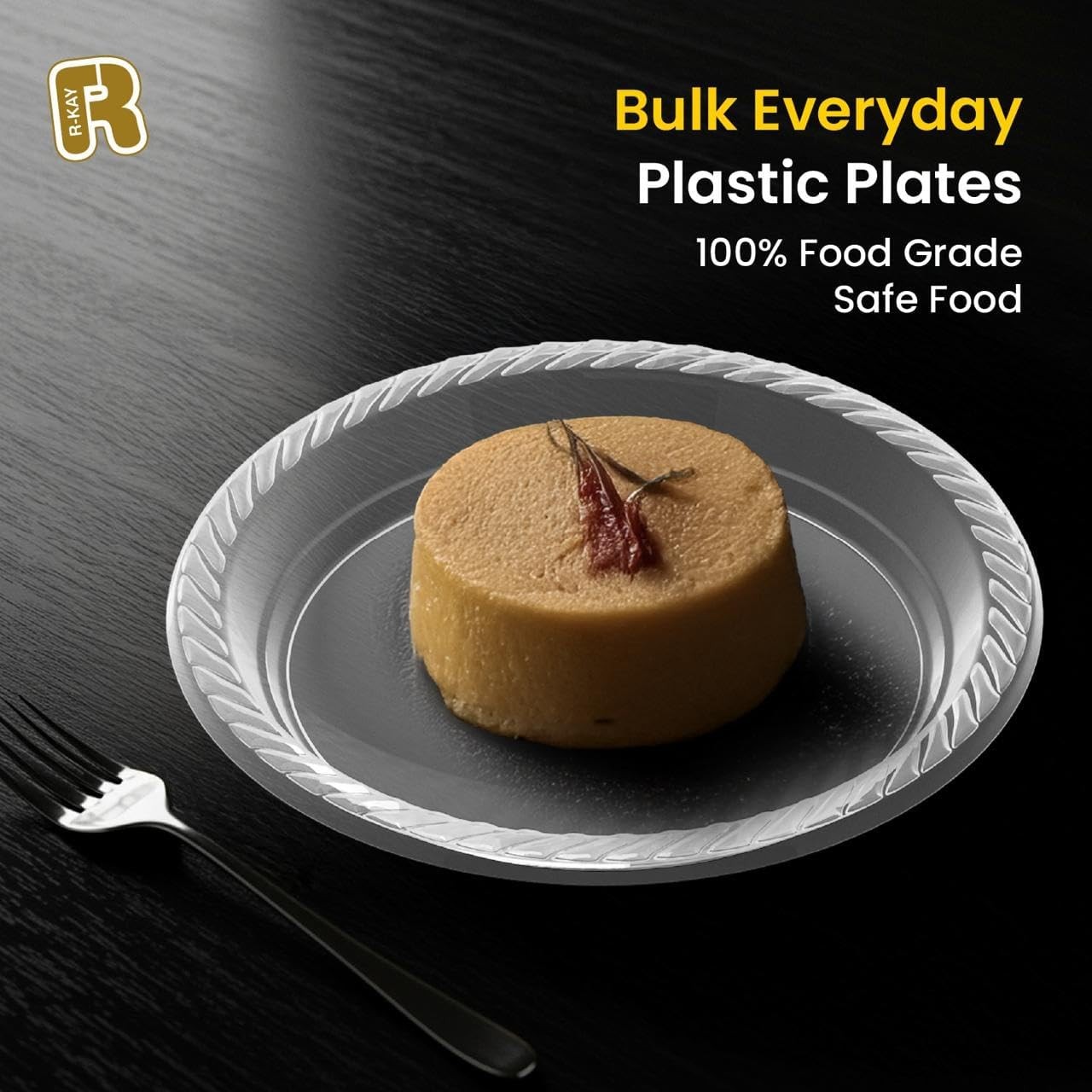 100 Pack 6 Inch Clear Plastic Plates – Heavy Duty Small Dessert Plates –