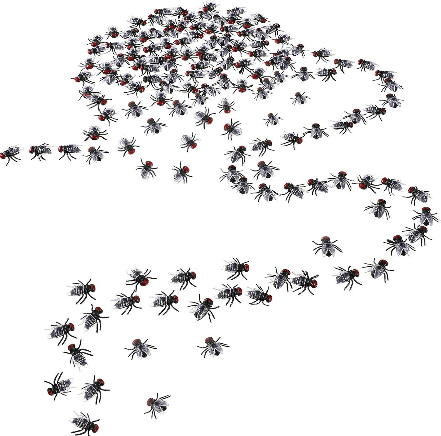 120 Pcs Fake Flies Mini Plastic Fly Realistic Insect Joke Toys