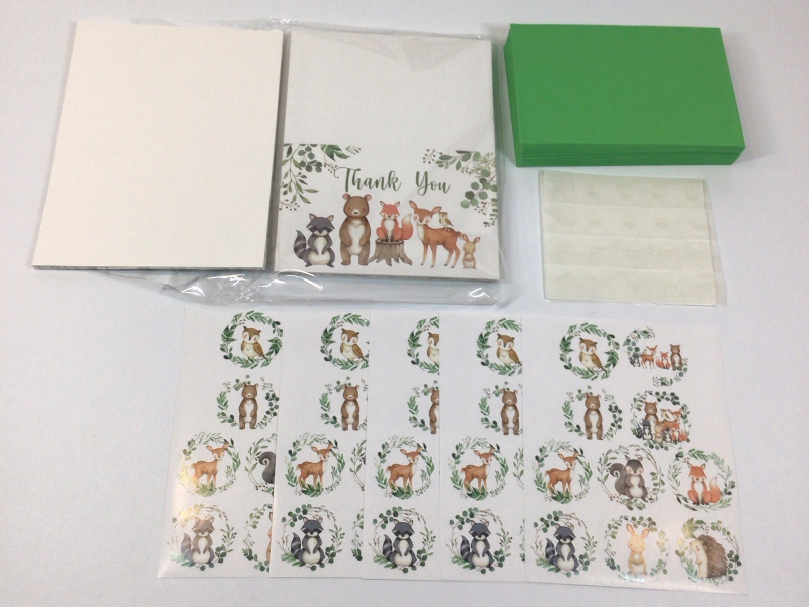Thank You Cards Any Occasion W/ Cute Animals Bundle Of 50 Cards/ Envelopes New