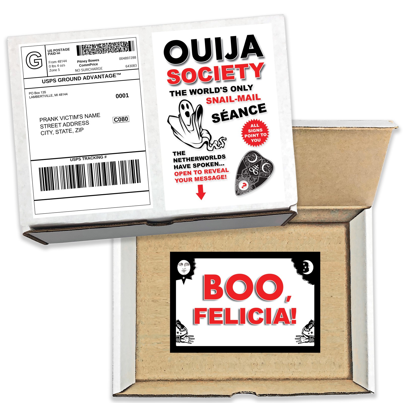 Ouija Society Boo Felicia Prank Mail Sent Anonymously to your Friends!