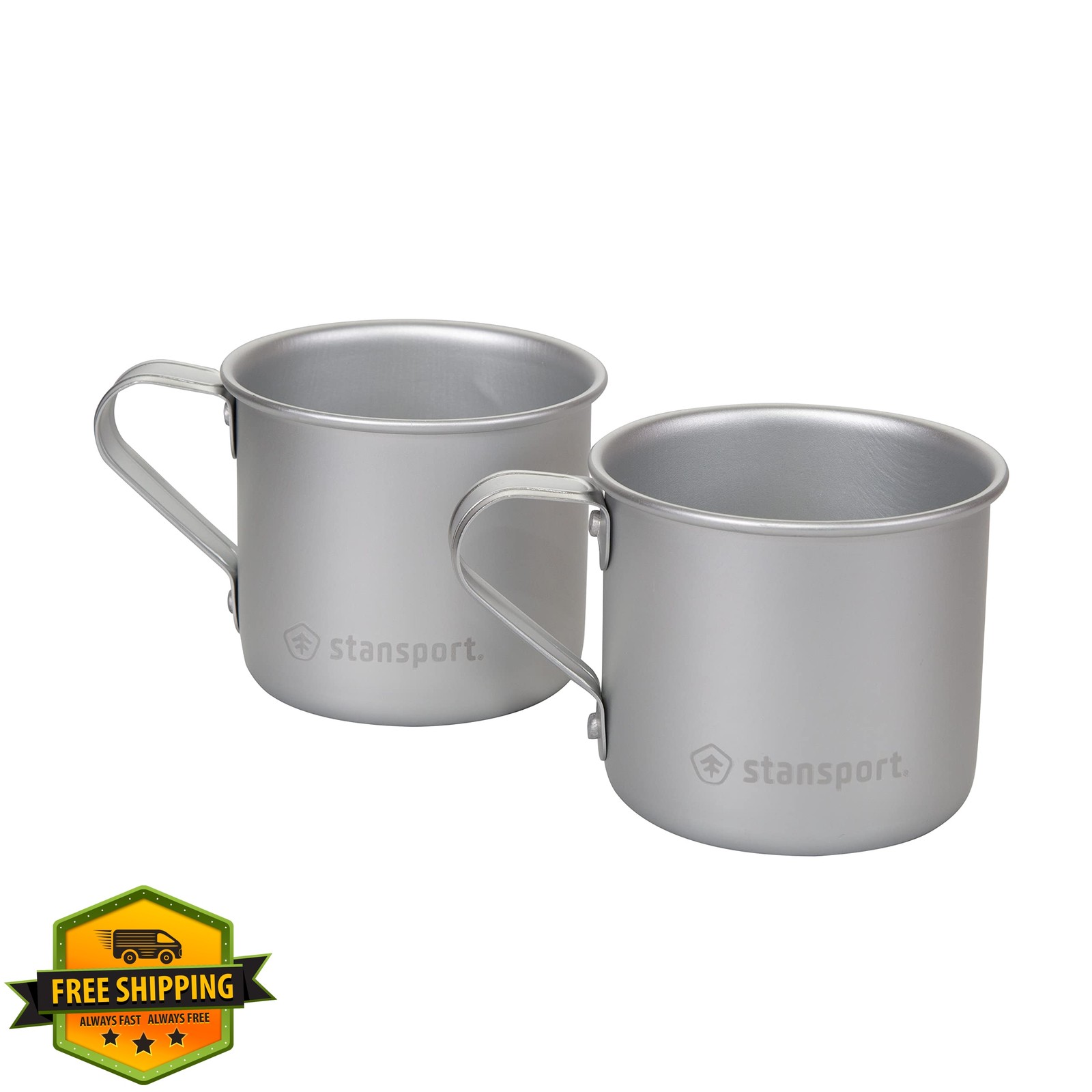 Stansport Drink Cups Silver 12 ounces 2 Pack