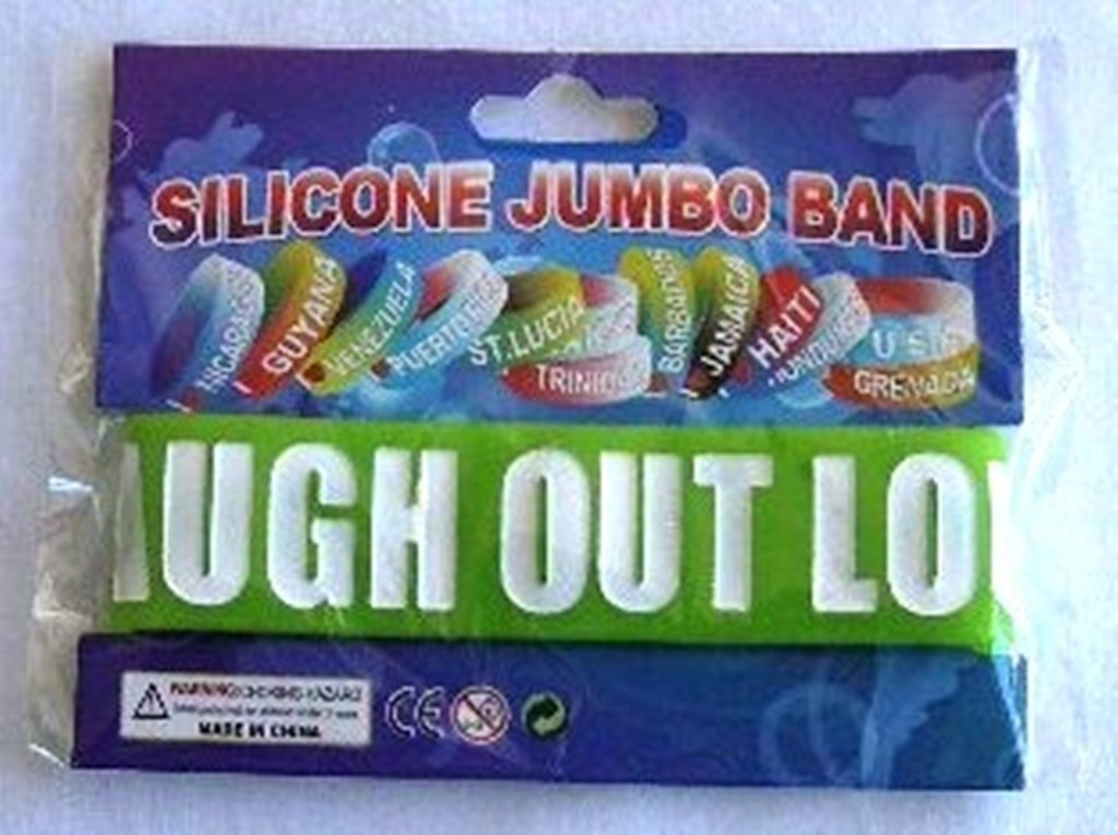 12 Laugh Out Loud Jumbo Silicone Wrist Band Bracelet Party Favor Gift Bag Filler