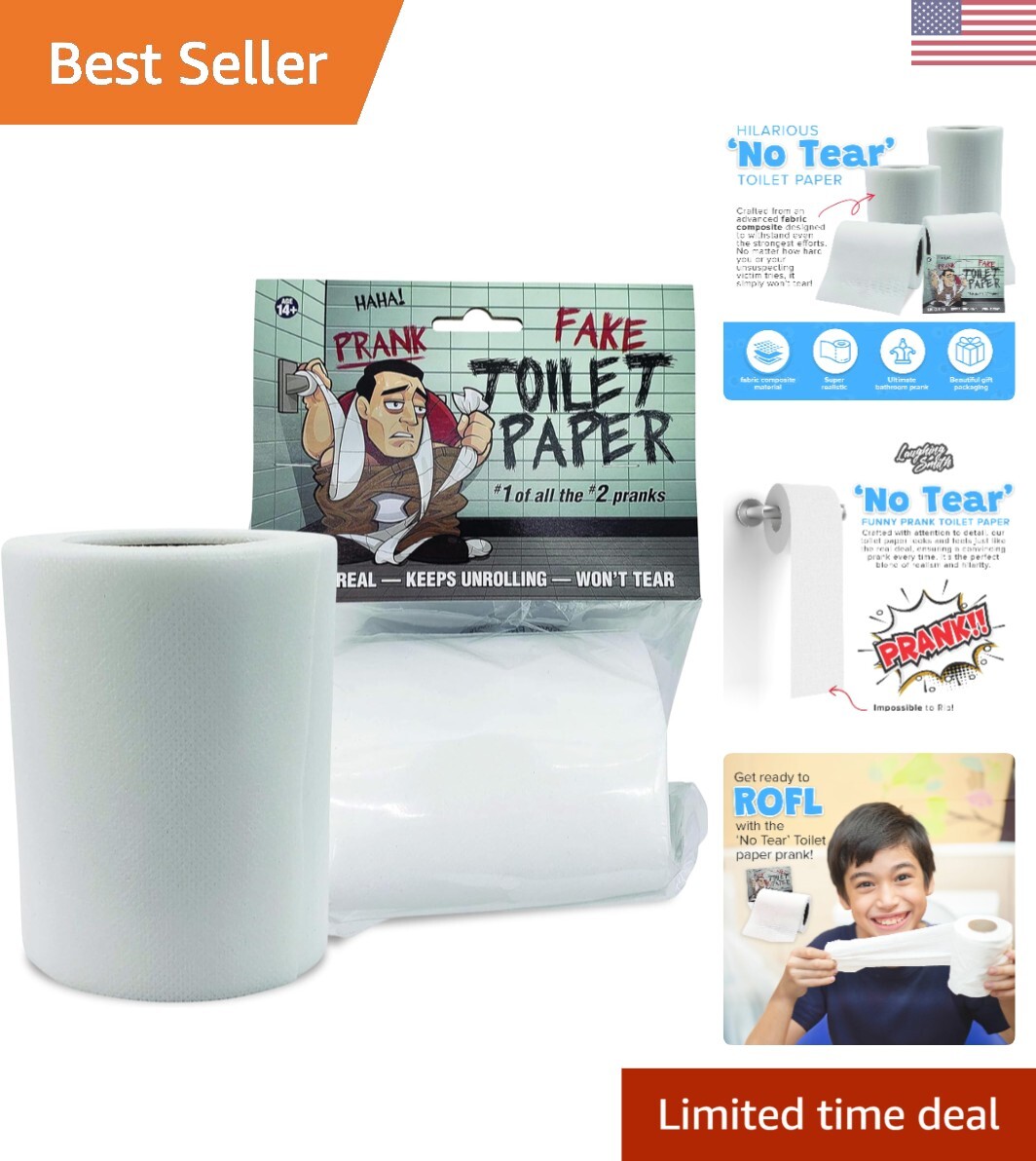 No Tear Prank Toilet Paper – Impossible to Rip Gag for Adults and Kids