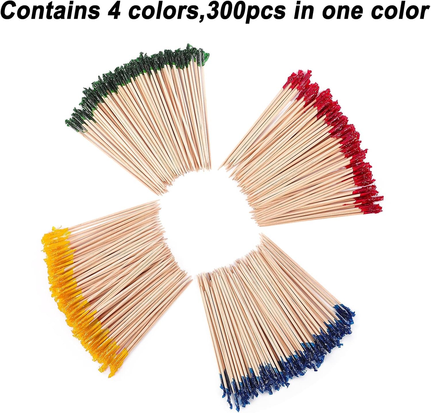 4 Inch Wood Frill Picks Toothpicks,1200 Pcs Cocktail Picks,Sandwiches