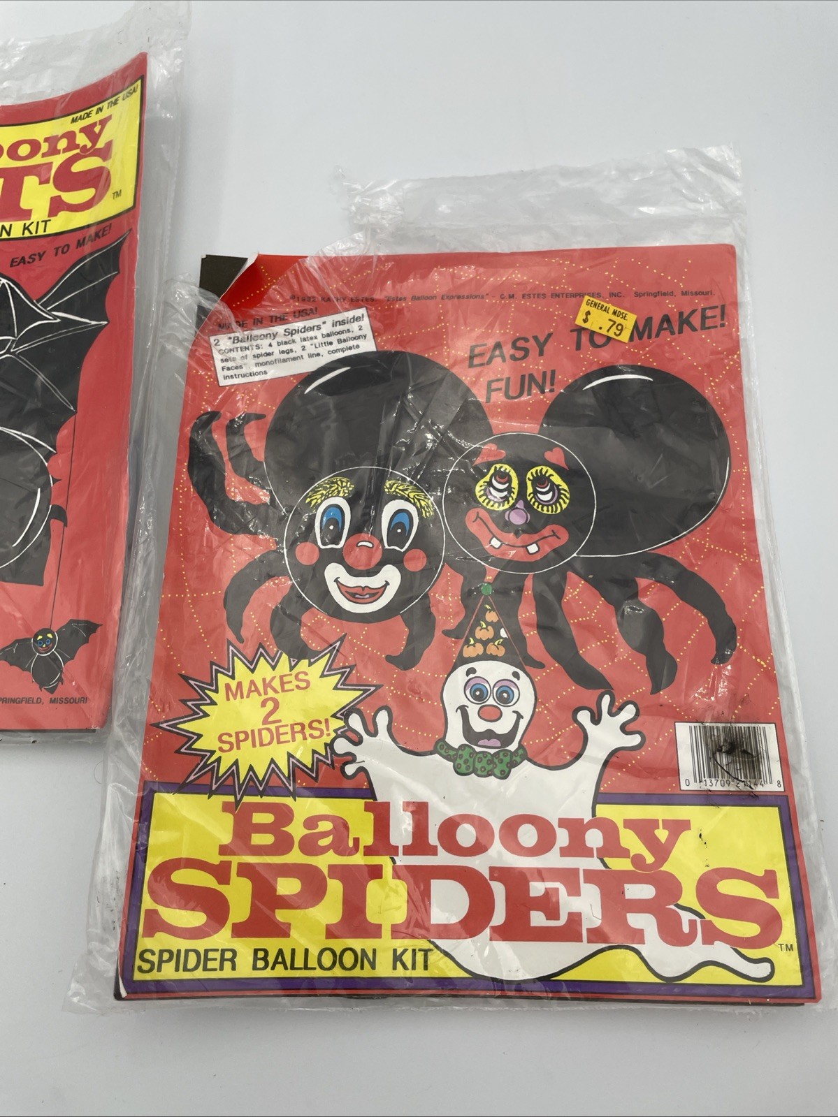 2 VTG Halloween Balloony Spiders And Bats Balloon Kit 1992 Kathy Estes A9