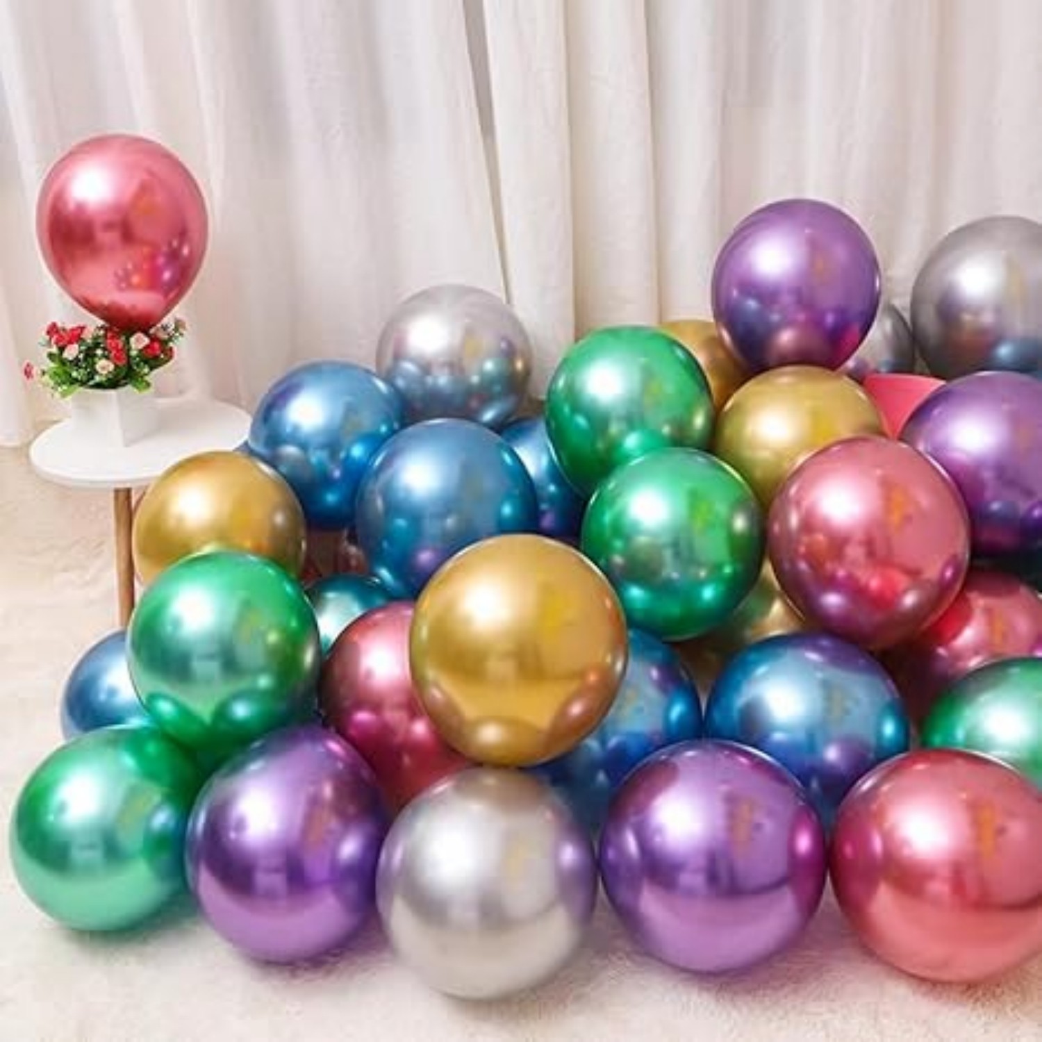 50pcs Rainbow Balloons 12″ Latex Colorful Balloons for Birthday Wedding Party