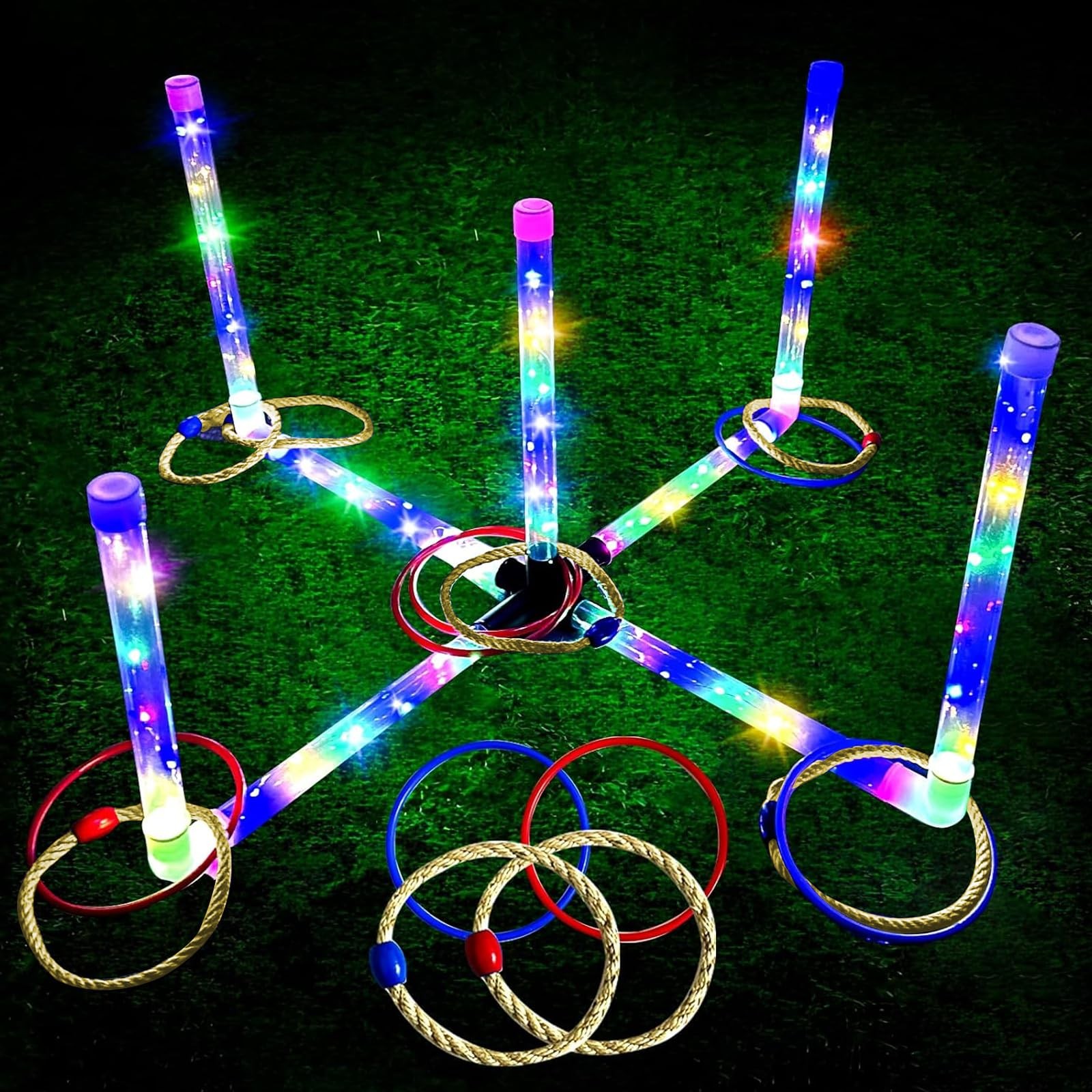 Outdoor Ring Toss Game, Upgraded 15-Inch Backyard and Lawn Games for Adults &…