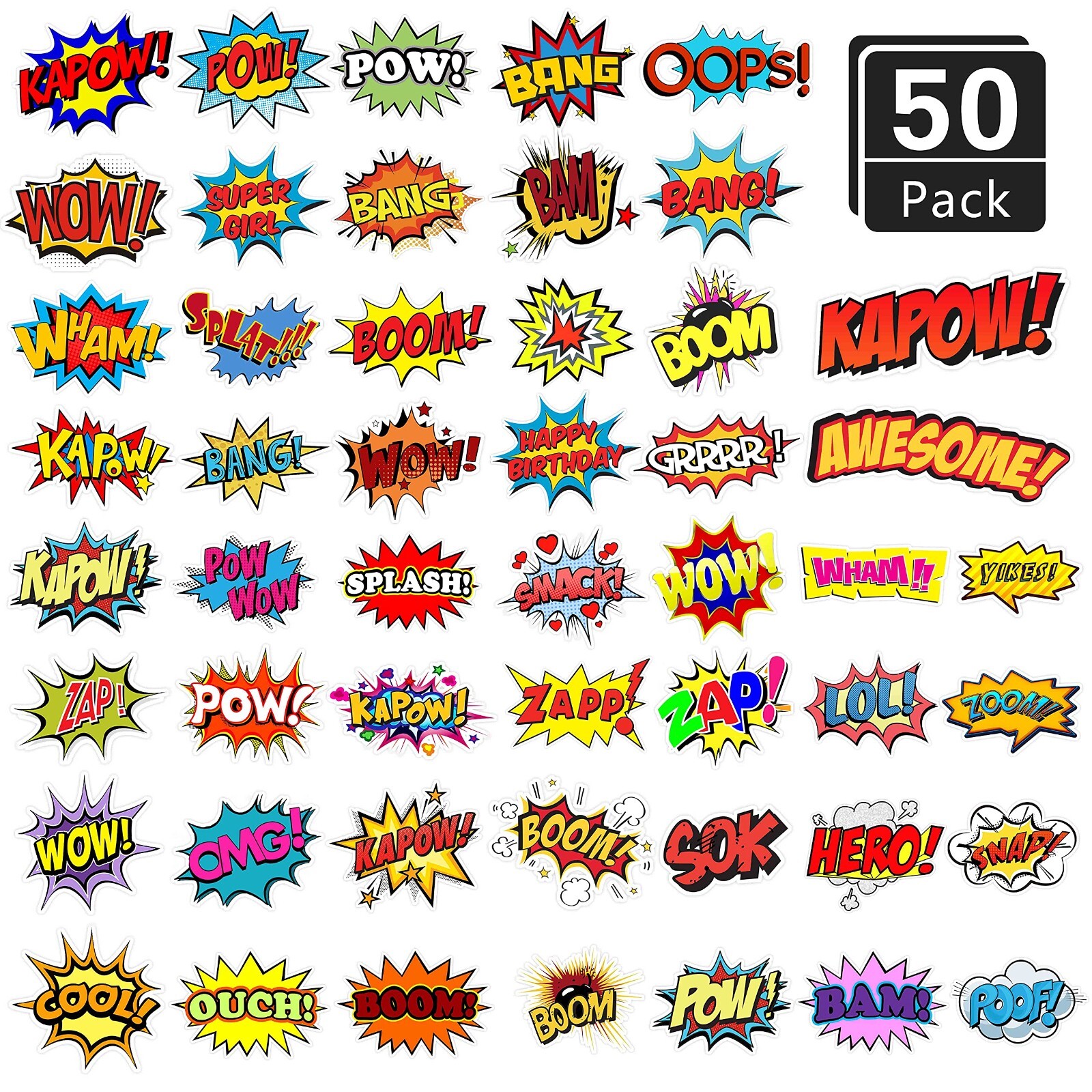 88Pcs Superhero Slap Bracelet w/ Superhero Stickers for Kids Boys & Girls