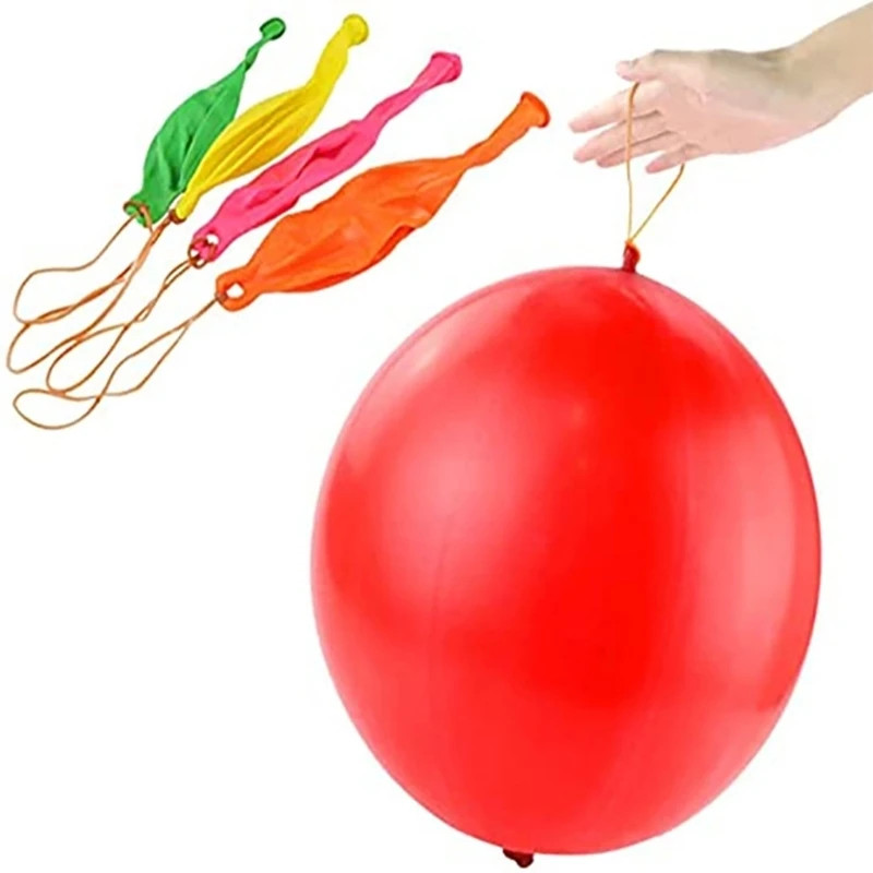10/20/50Pcs Punch Balloon with Rubber Bands Handle Punching Balloon Birthday Par